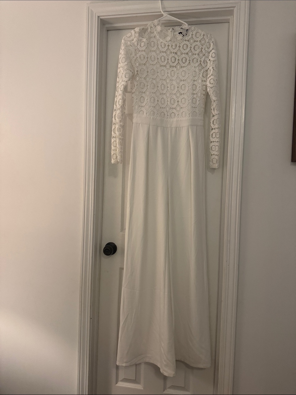 Sugarlips White Long-Sleeve Lace jumpsuit